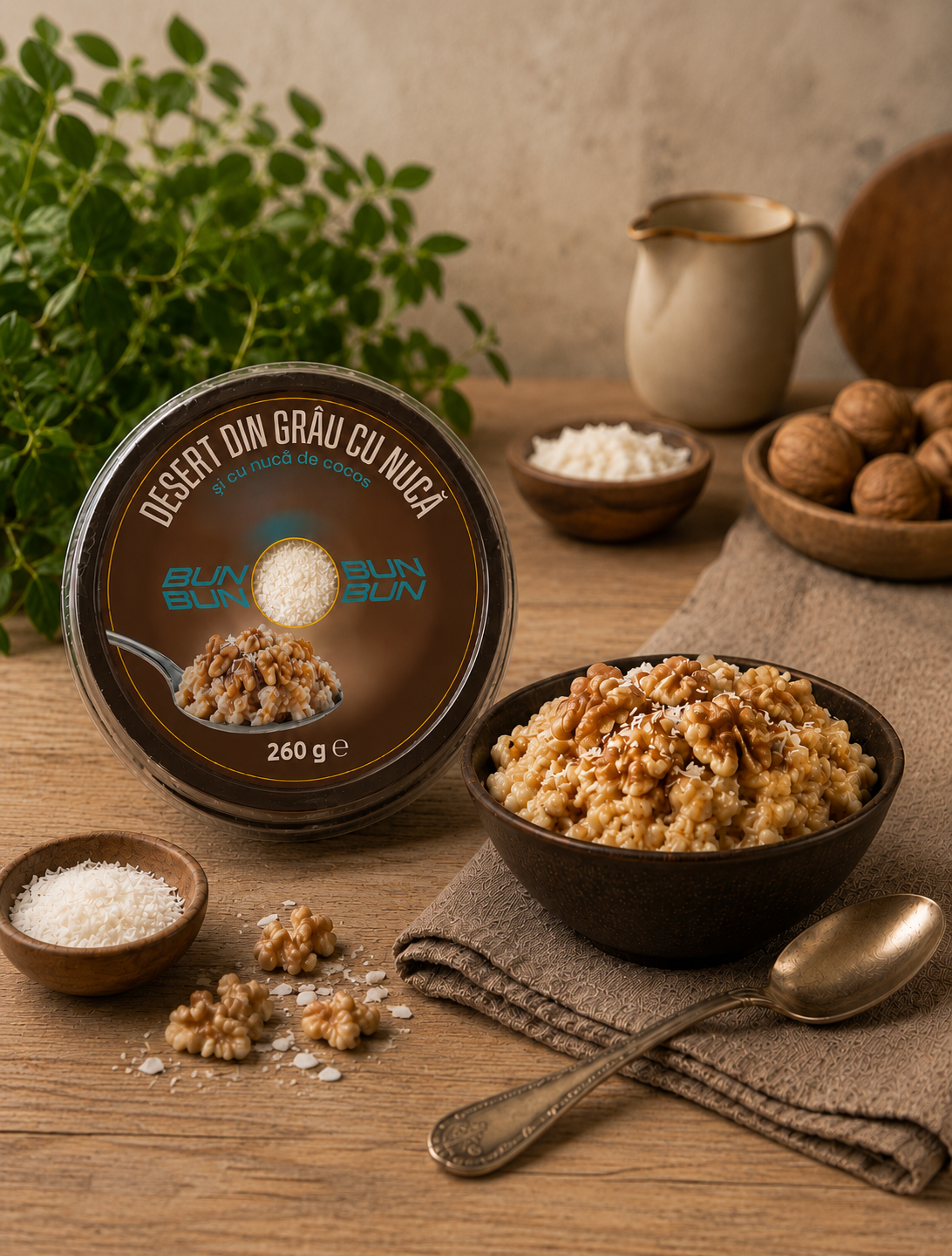 desert din grau cu nuca si cocos bunbun